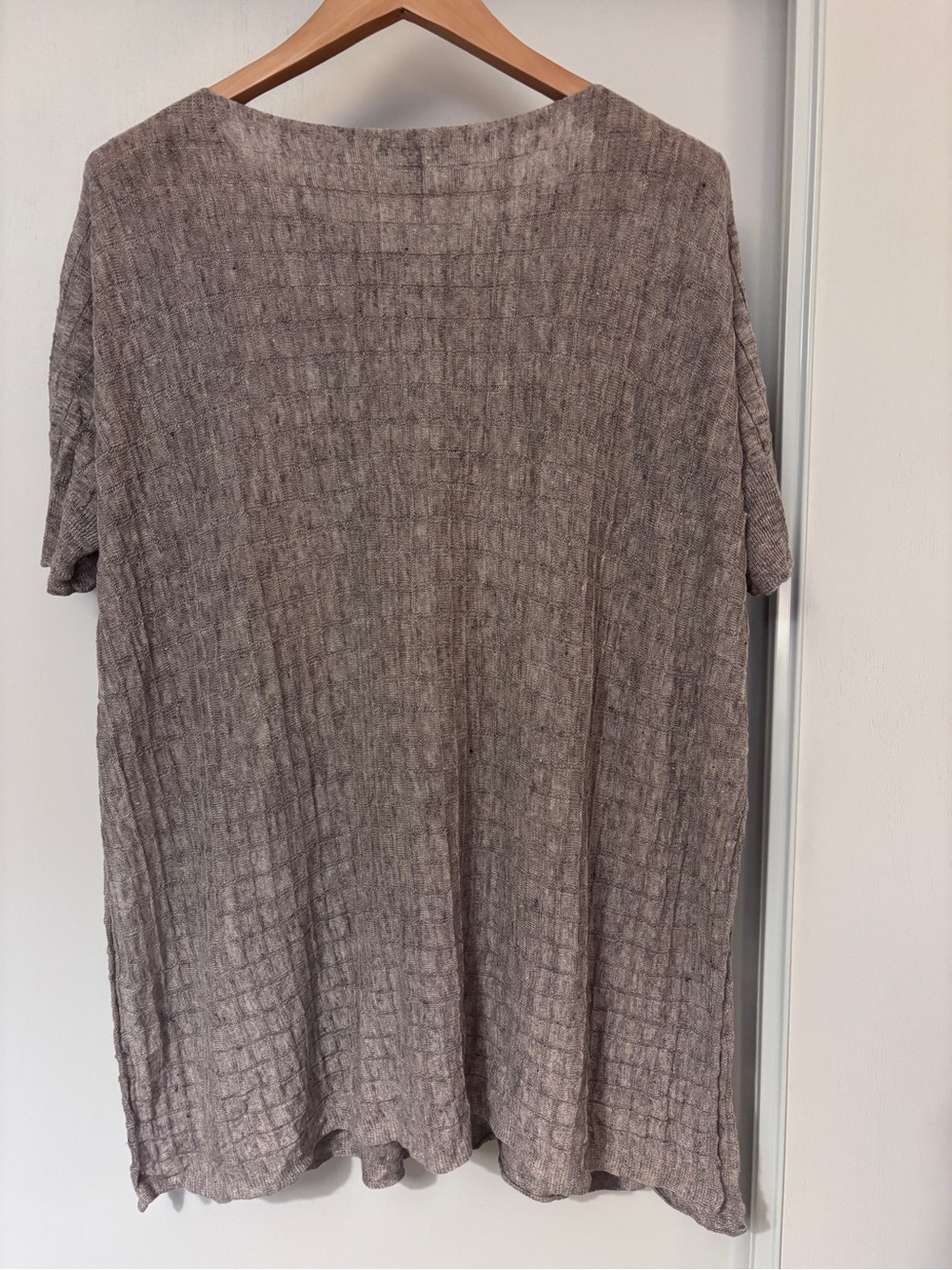 Eileen Fisher Tunic Size XL Waffle Texture Tan Brown Comfort Oversized Timeless - Picture 7 of 10